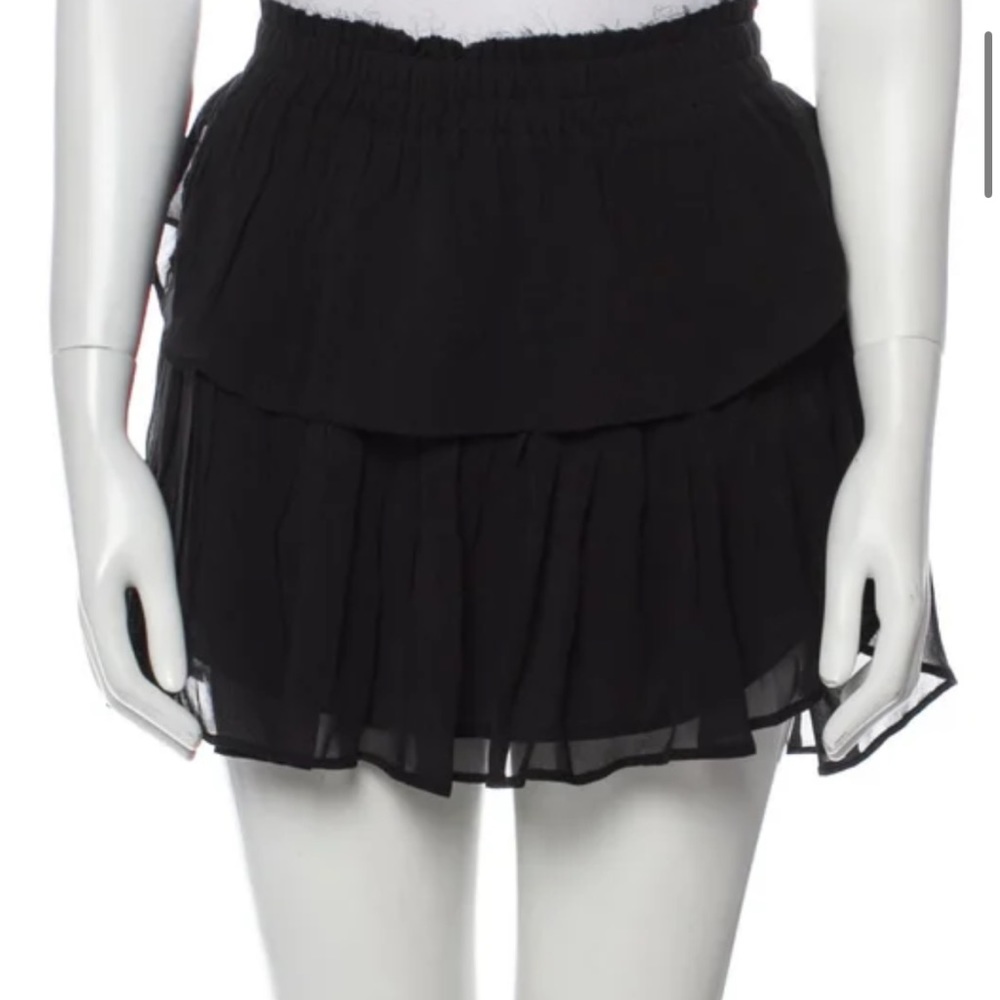 Black Ruffle Embellished LoveShackFancy Skirt